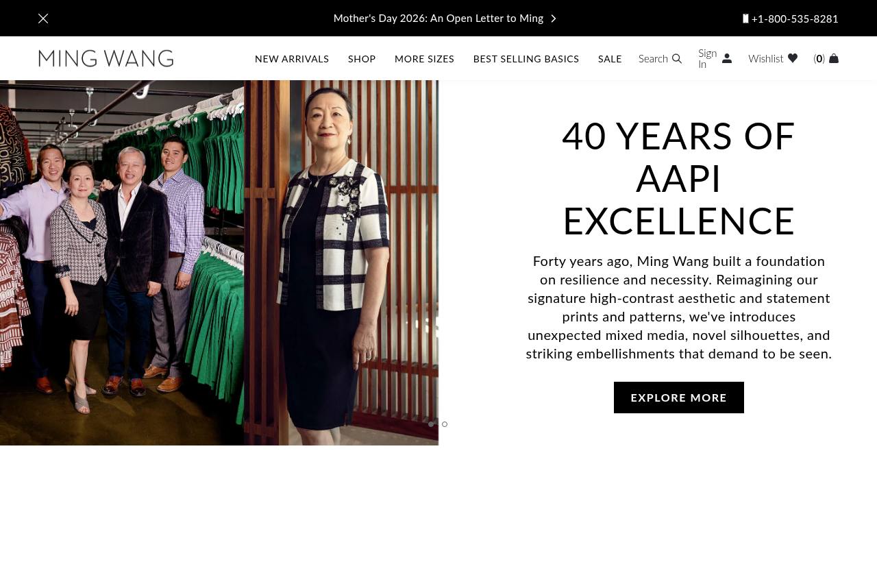 Ming Wang Knits website preview