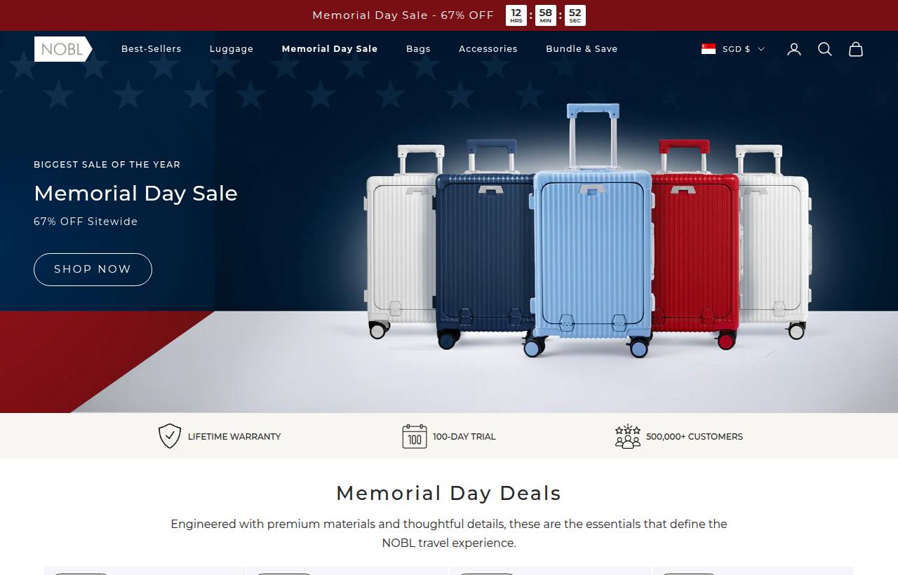 Nobl Travel website preview