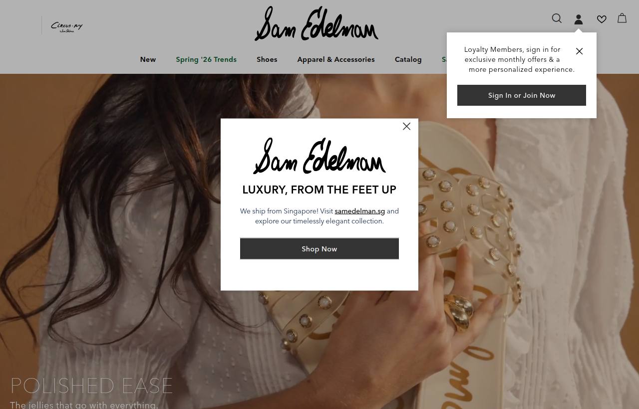 Sam Edelman website preview