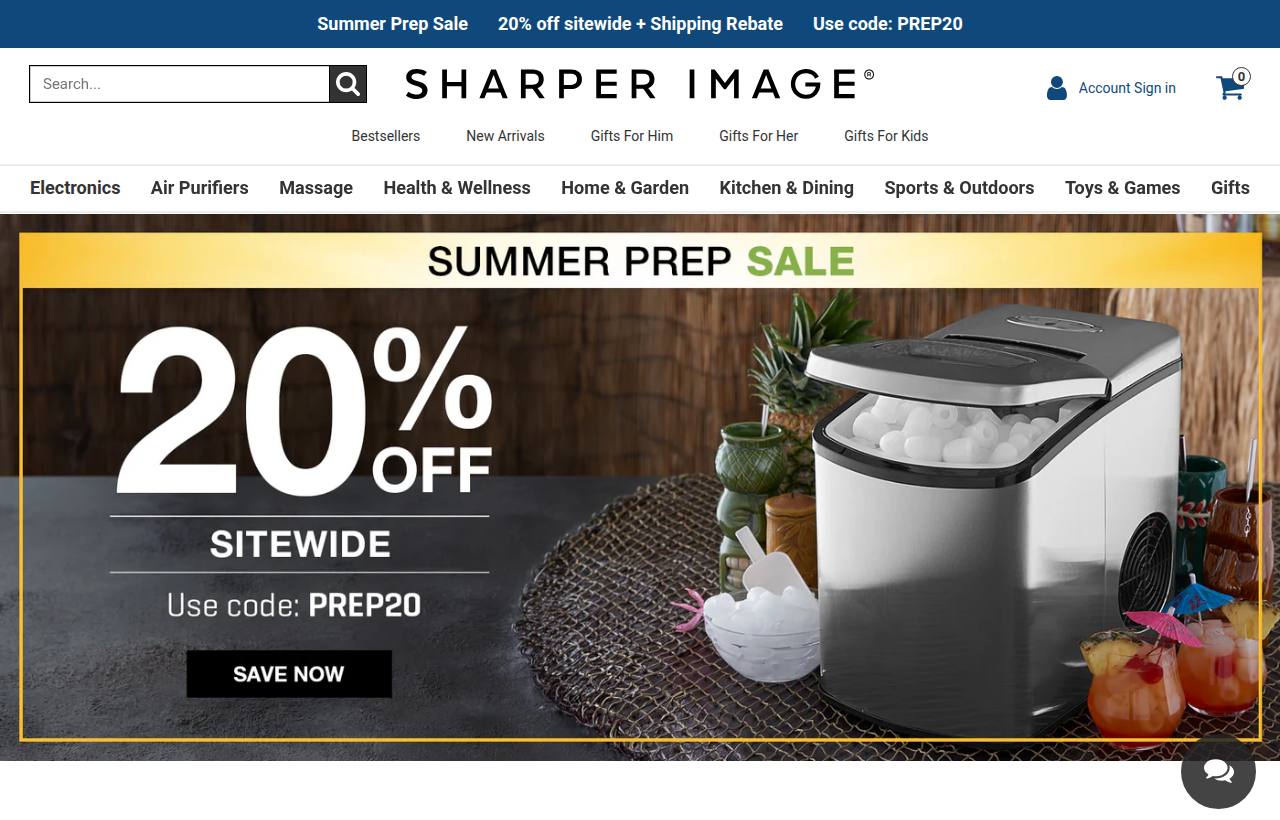 Sharper Image website preview