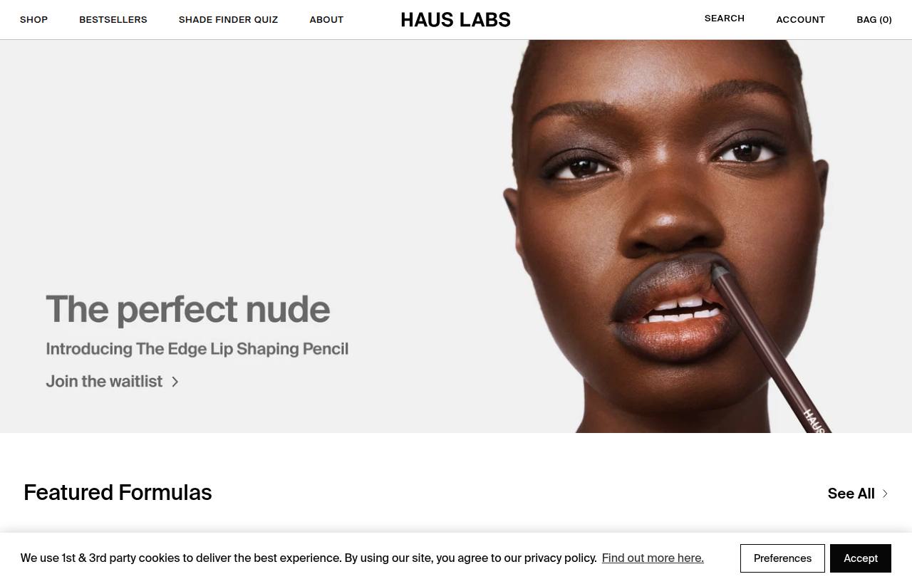 Haus Labs website preview