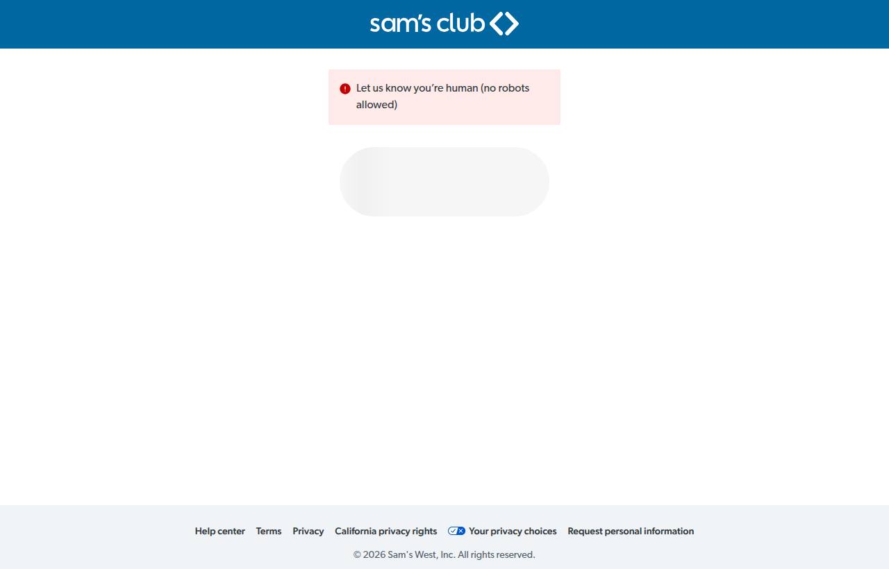 Sams Club website preview