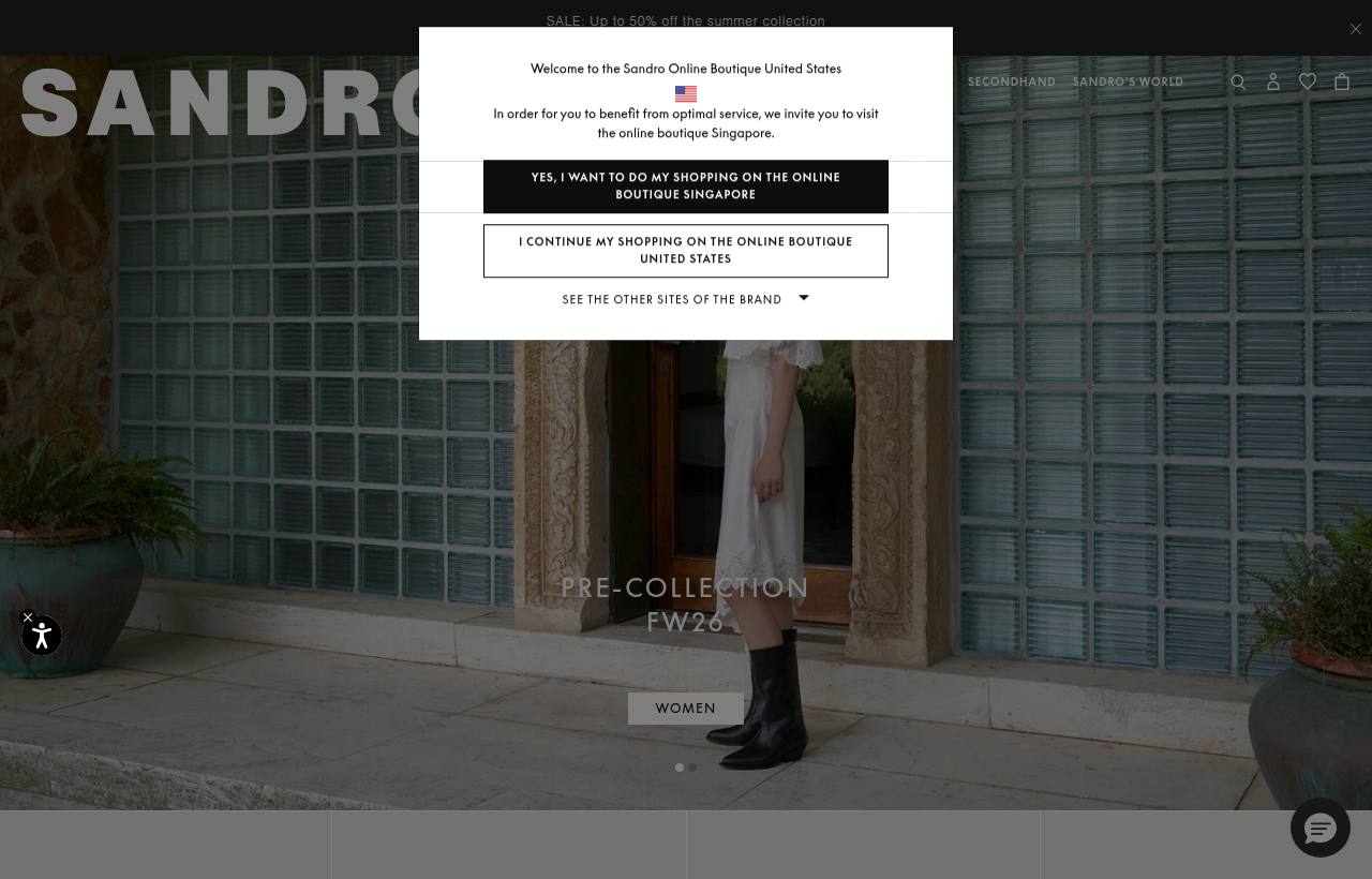 Sandro-paris Us website preview