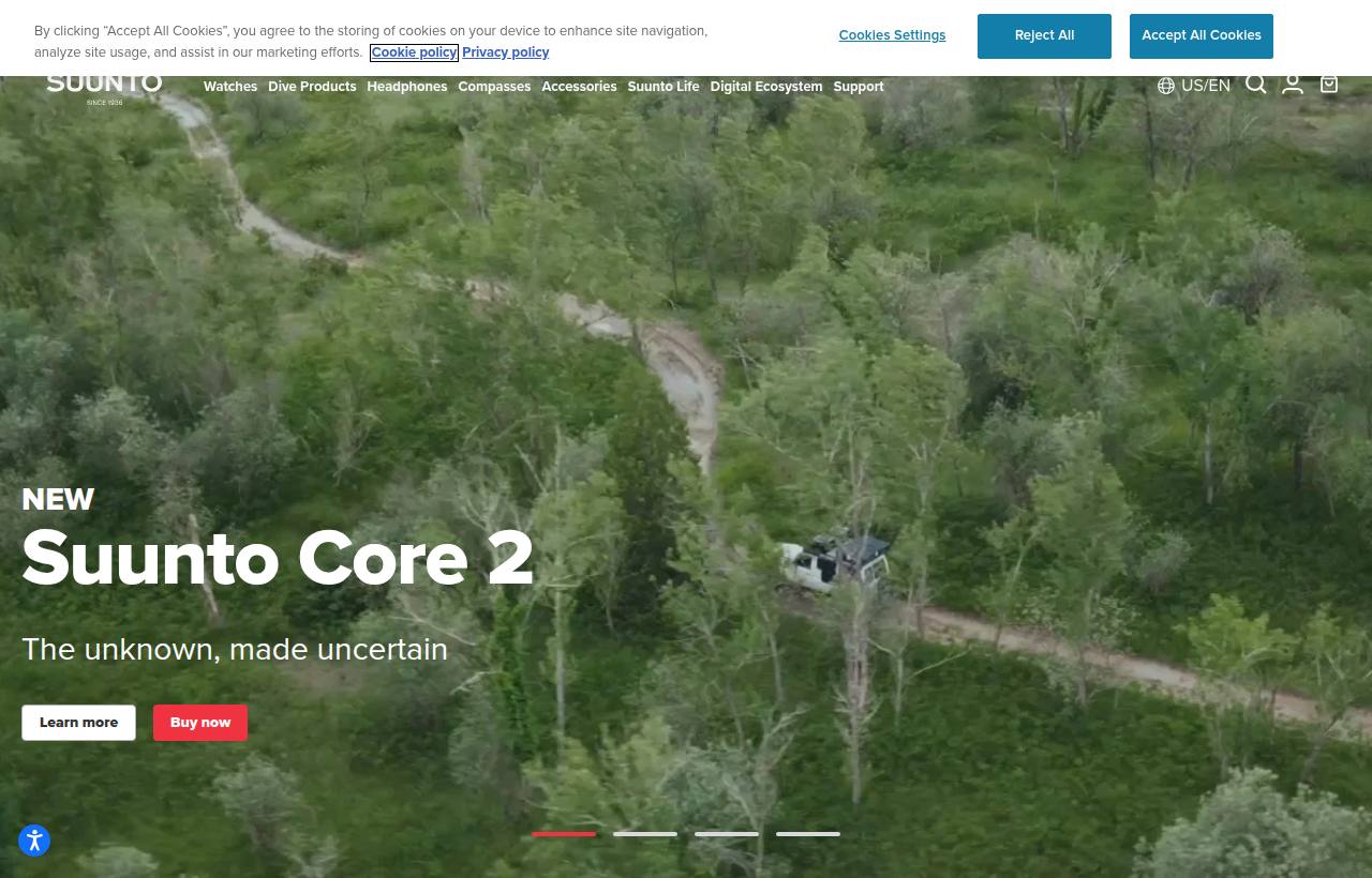 Suunto Usa website preview