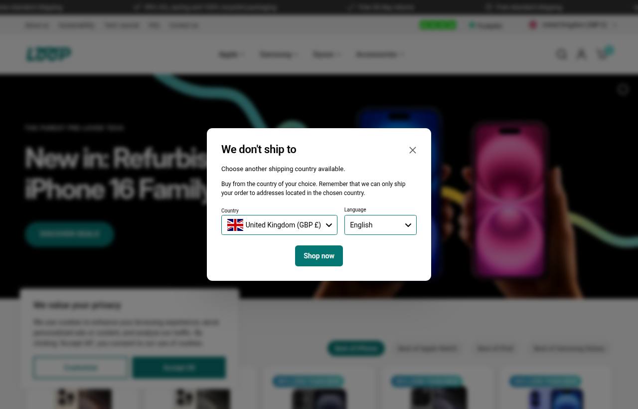 Loop Mobile Uk Cps website preview