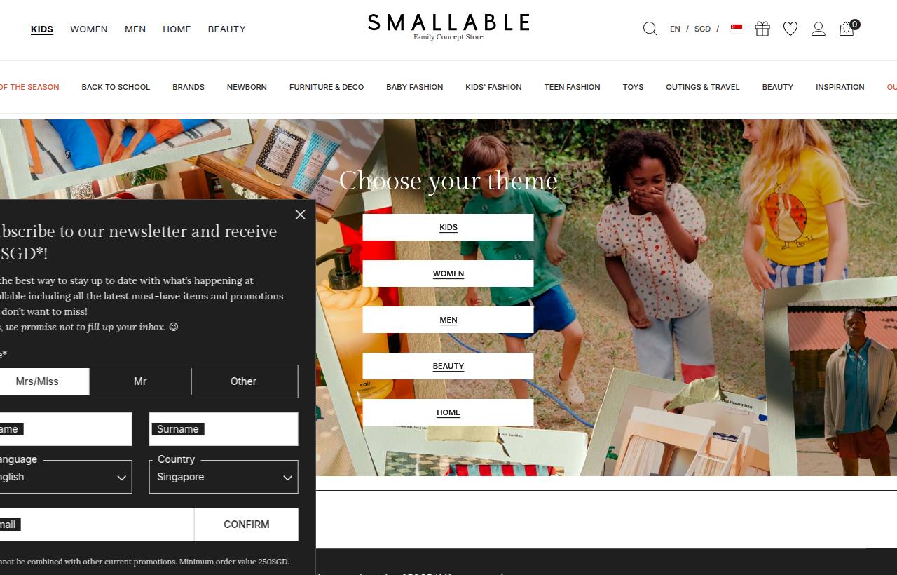 Smallable website preview